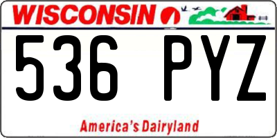 WI license plate 536PYZ