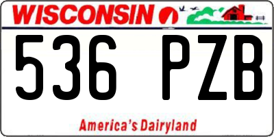 WI license plate 536PZB
