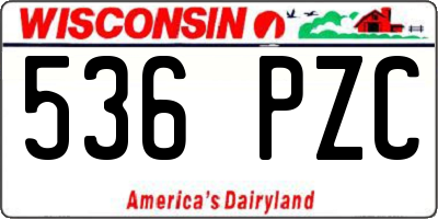 WI license plate 536PZC