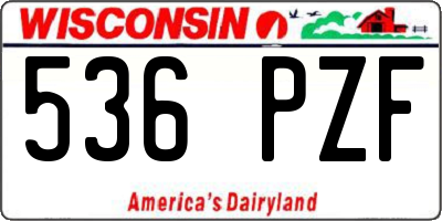 WI license plate 536PZF