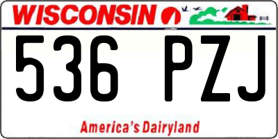 WI license plate 536PZJ