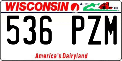 WI license plate 536PZM