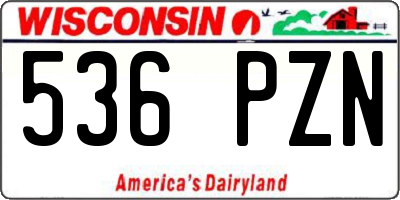 WI license plate 536PZN