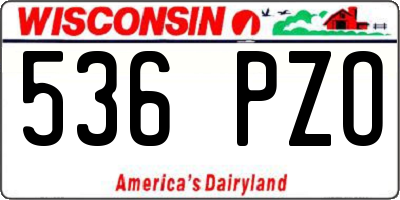 WI license plate 536PZO