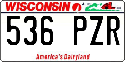 WI license plate 536PZR