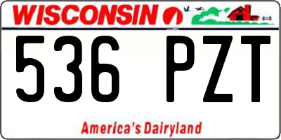WI license plate 536PZT