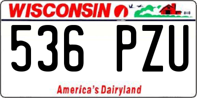 WI license plate 536PZU