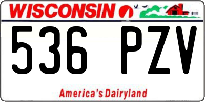 WI license plate 536PZV