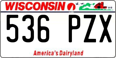 WI license plate 536PZX