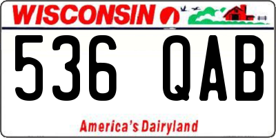 WI license plate 536QAB