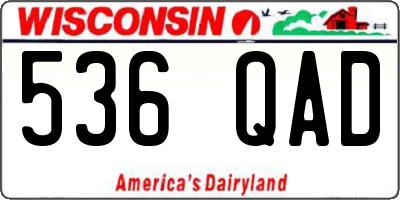 WI license plate 536QAD
