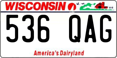 WI license plate 536QAG