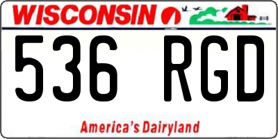WI license plate 536RGD