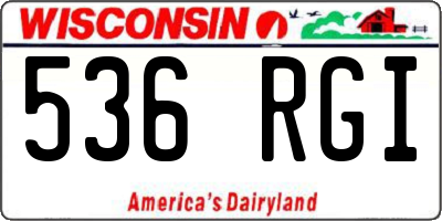 WI license plate 536RGI
