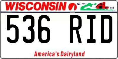 WI license plate 536RID