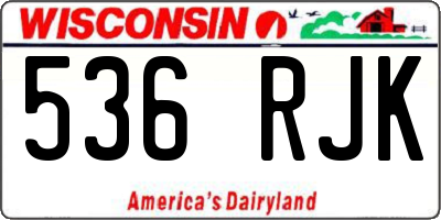 WI license plate 536RJK