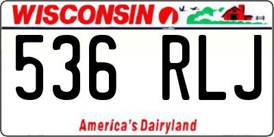 WI license plate 536RLJ