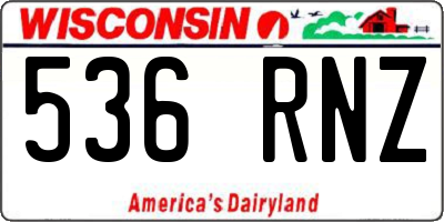 WI license plate 536RNZ