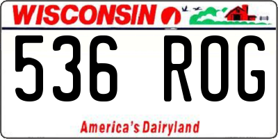 WI license plate 536ROG