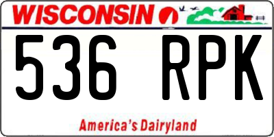 WI license plate 536RPK