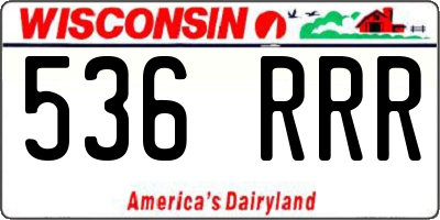 WI license plate 536RRR