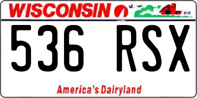 WI license plate 536RSX