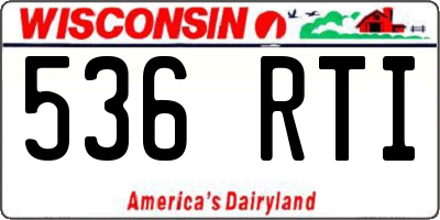 WI license plate 536RTI