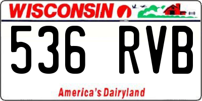 WI license plate 536RVB