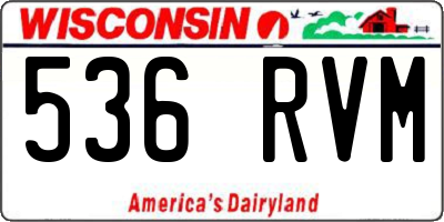 WI license plate 536RVM