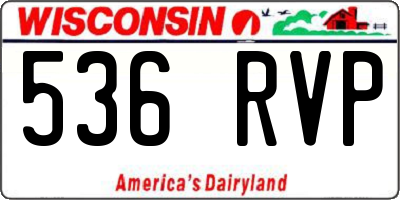 WI license plate 536RVP