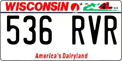 WI license plate 536RVR
