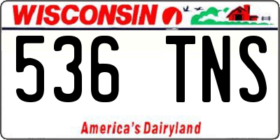 WI license plate 536TNS