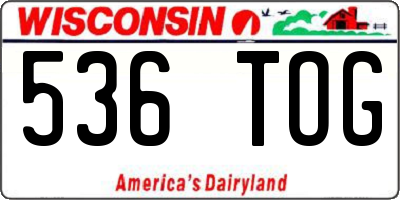 WI license plate 536TOG