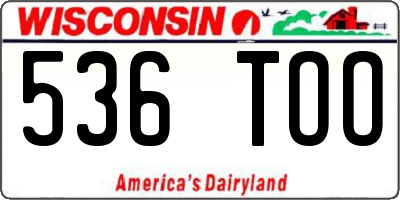 WI license plate 536TOO