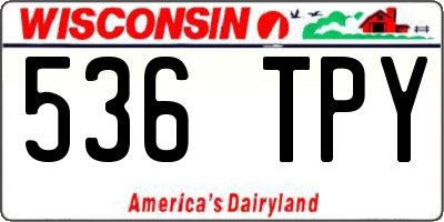 WI license plate 536TPY
