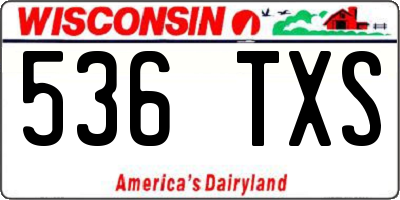 WI license plate 536TXS