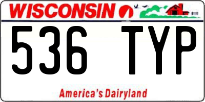 WI license plate 536TYP