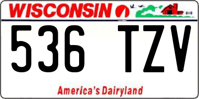 WI license plate 536TZV