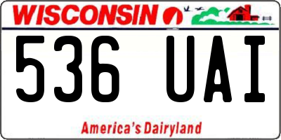 WI license plate 536UAI