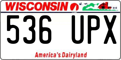 WI license plate 536UPX