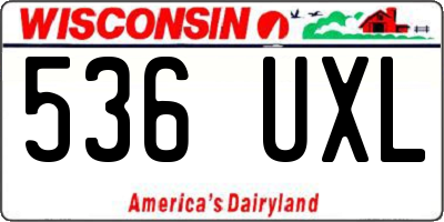 WI license plate 536UXL
