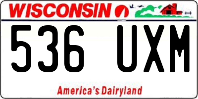 WI license plate 536UXM
