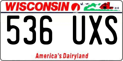 WI license plate 536UXS