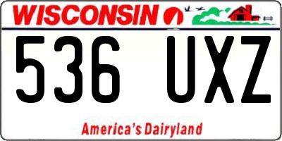 WI license plate 536UXZ