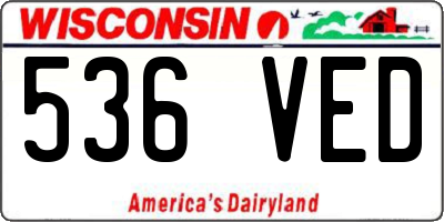 WI license plate 536VED