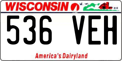 WI license plate 536VEH