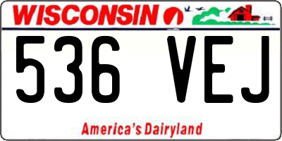 WI license plate 536VEJ