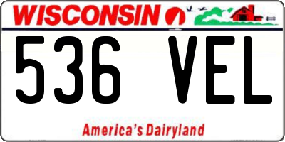 WI license plate 536VEL