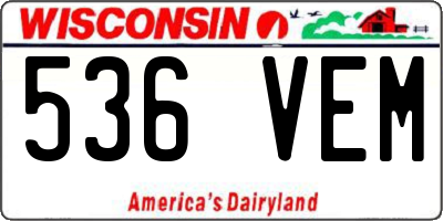 WI license plate 536VEM