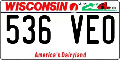 WI license plate 536VEO